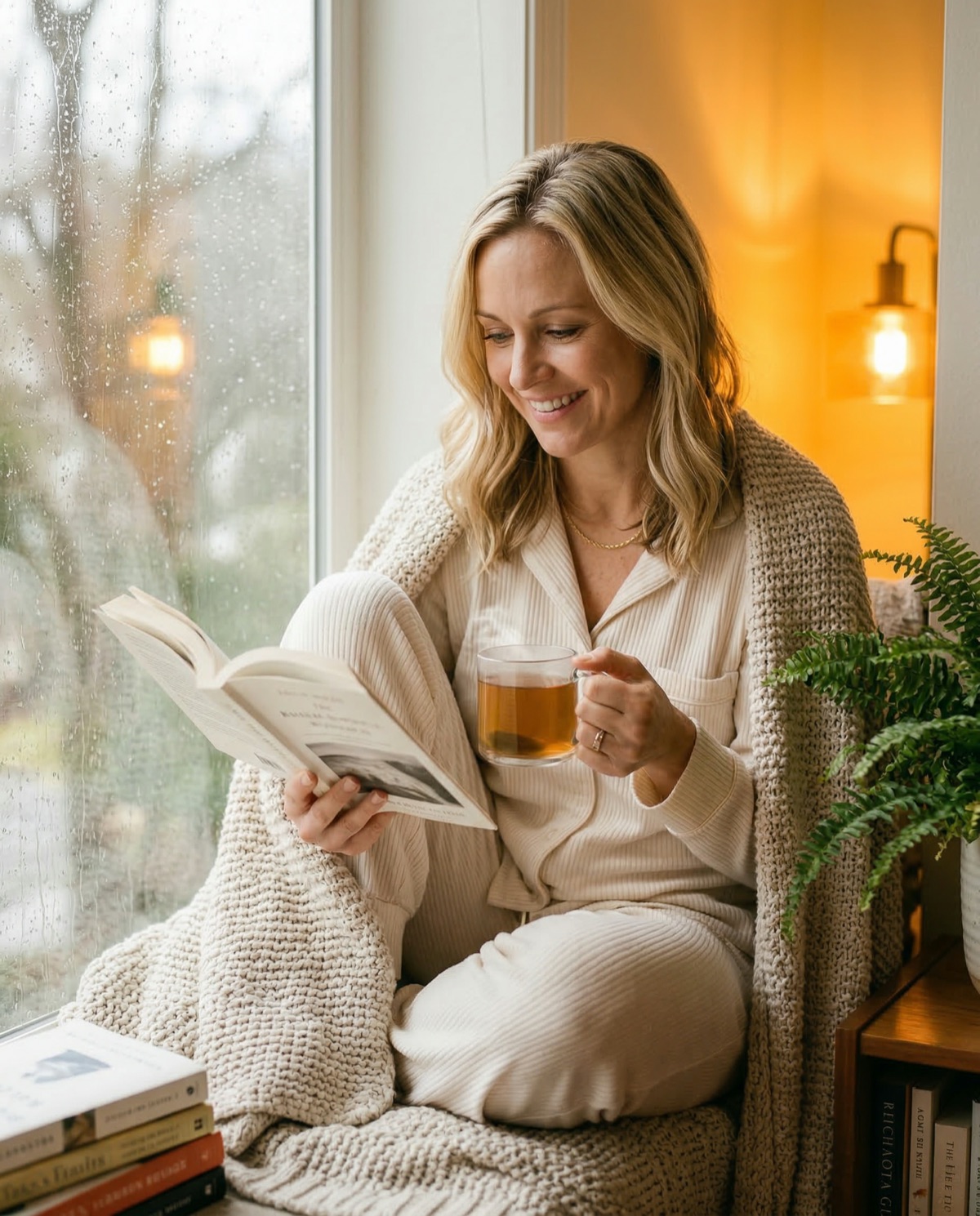 Reading in a cozy nook